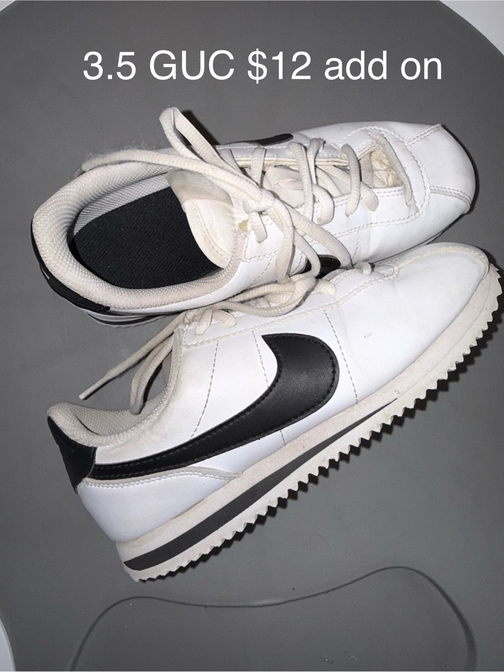 Nike Kids White and Black Cortez Sneakers